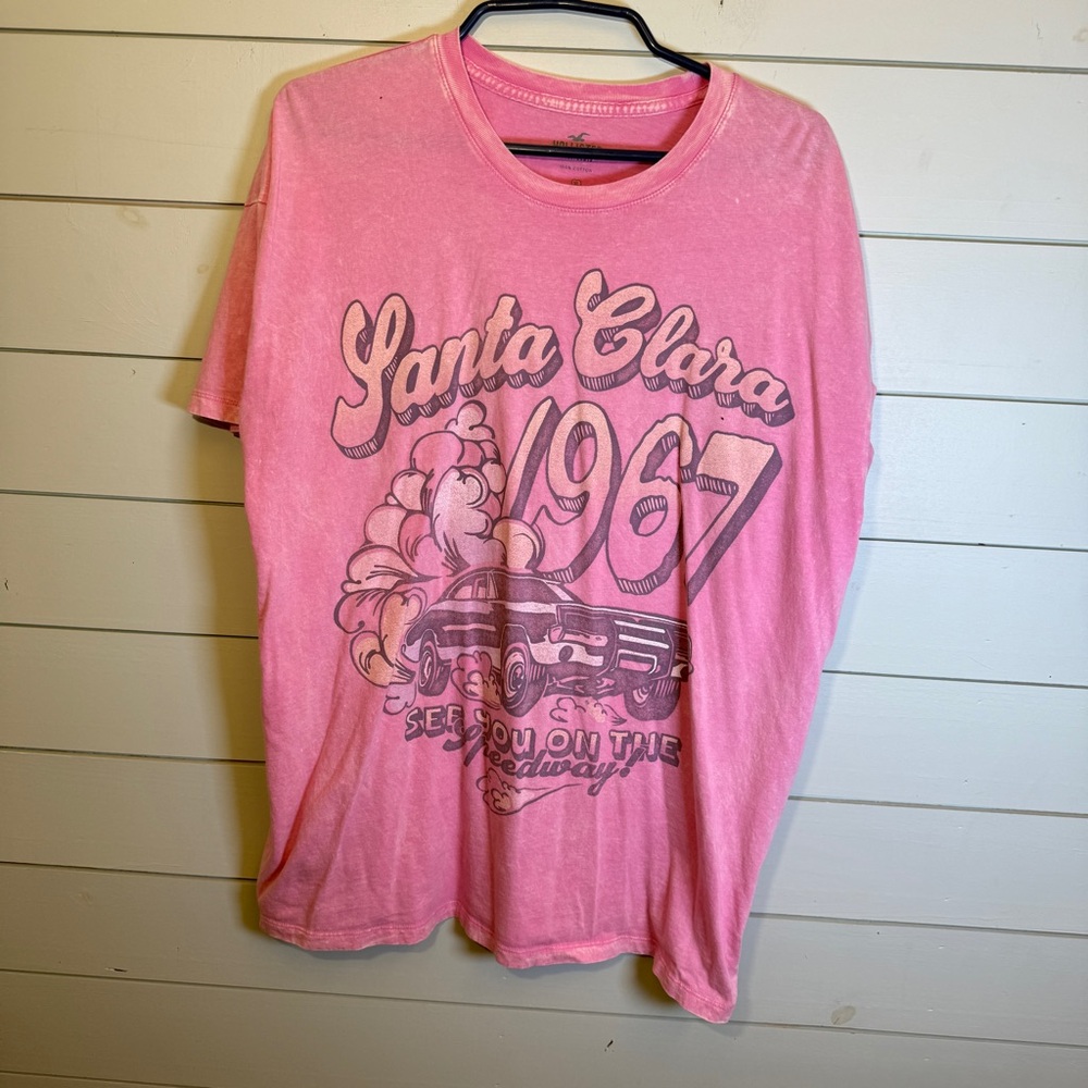 Hollister pink graphic‎ short sleeve tee Santa Clara women's size XL